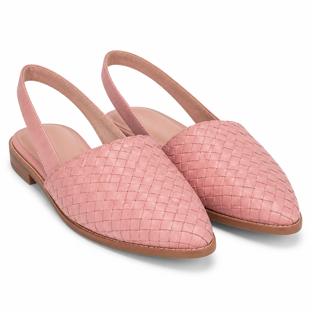 Marisol | Womens Pointed Toe Buckle Strap Flat Sandals Pink packshot