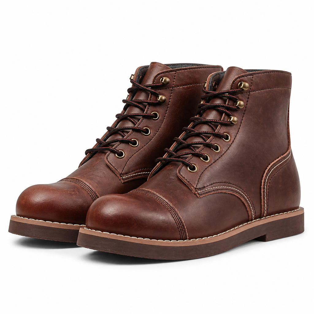 Sawyer | Mens Genuine Leather Vintage Work Lace Up Boots Brown 2 packshot