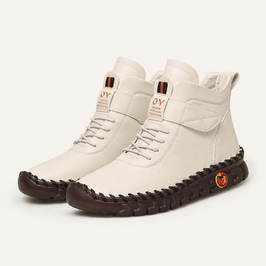 Florence | Womens Fleece Lined Ankle Boots, White