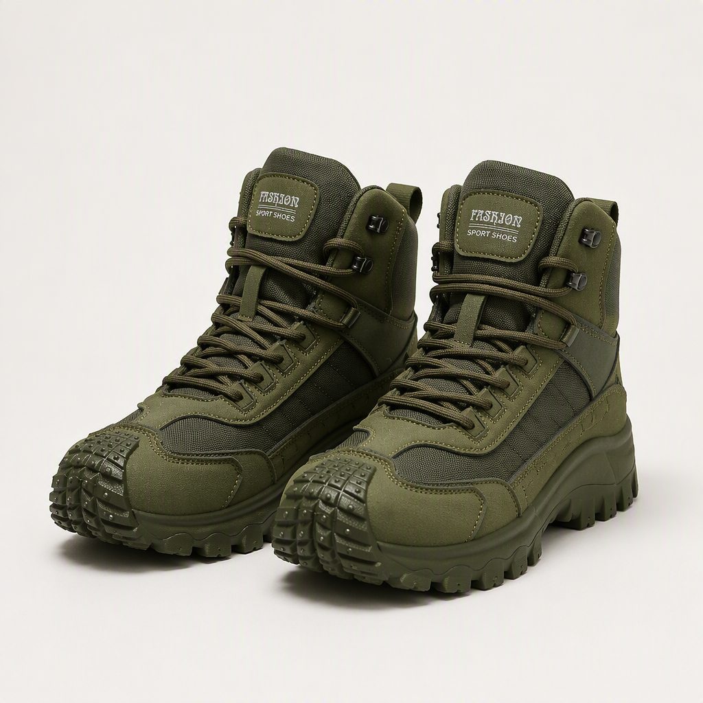 Bennett | Mens Lace Up Tactical Hiking Boots, Army Green 2