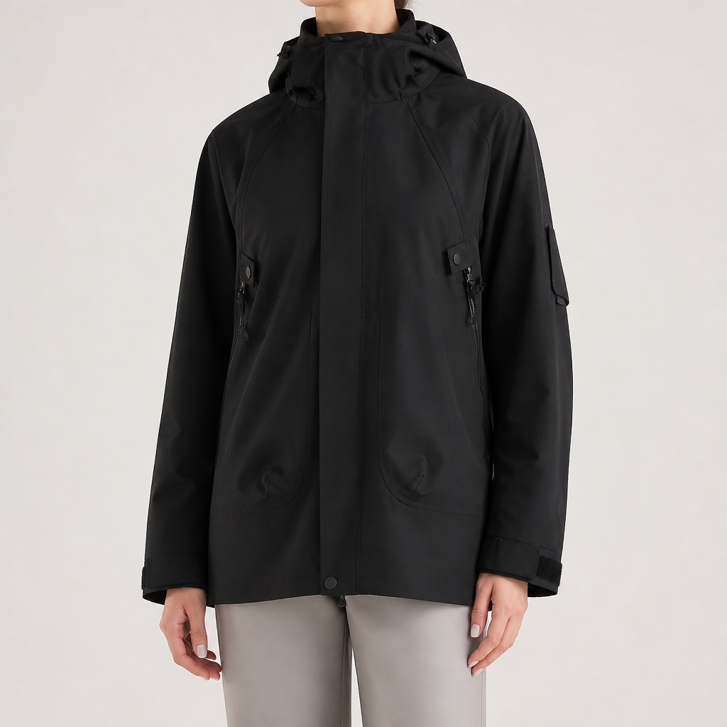 Rowan | Womens Waterproof 3 in 1 Hooded Jacket, Black 3