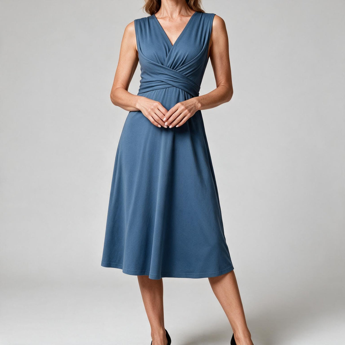 Bianca | Womens Wedding Guest Summer Printed V Neck Casual Dress