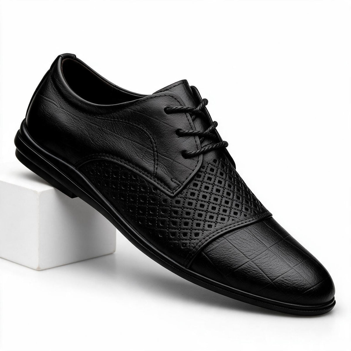 Ellery | Womens Leather Business Formal Dress Black Brown Shoes Black packshot