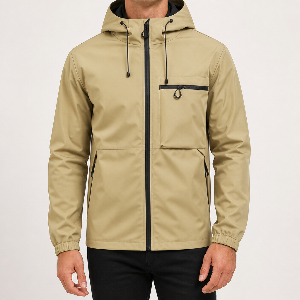 Harrison | Mens Waterproof Hooded Softshell Jacket, Khaki