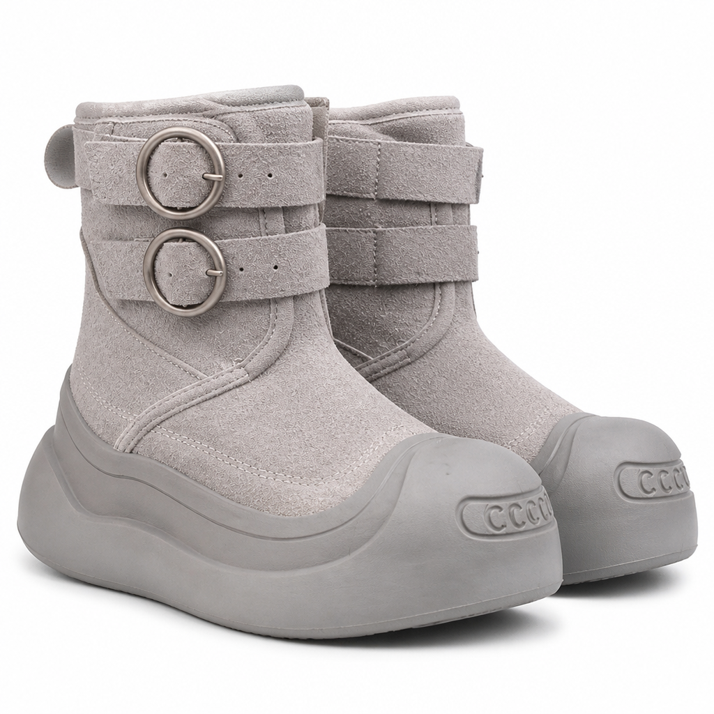 Emmett | Mens Snow Boots Fleece Lined Warm Winter Cotton Boots Grey packshot