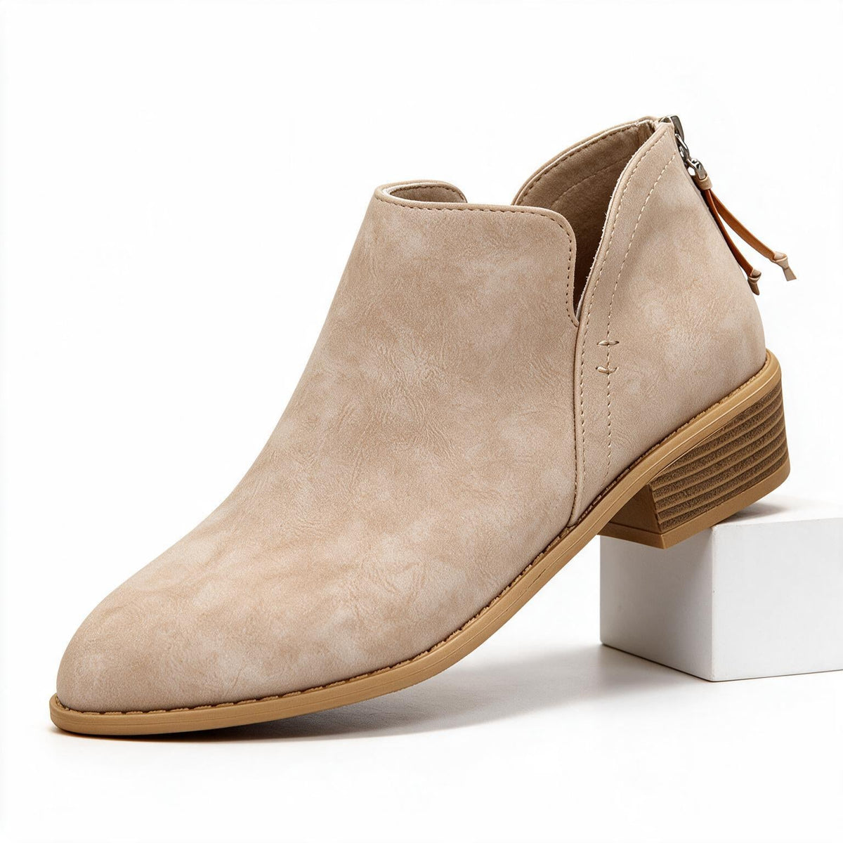 Rosalie | Womens Pointed Toe Block Heel Court Shoes On Pumps Khaki packshot