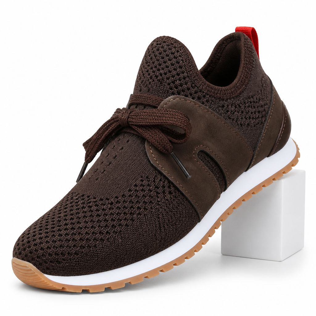 Ottilie | Womens Trainers Chunky Platform Knit Mesh Casual Shoes Light Brown packshot
