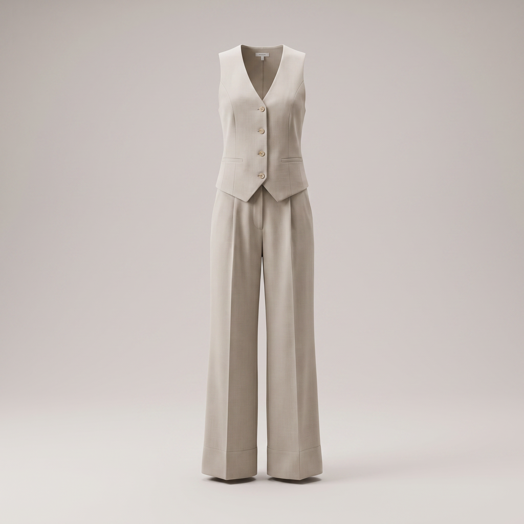 Bramley | Wide Leg Waistcoat Vest V Neck