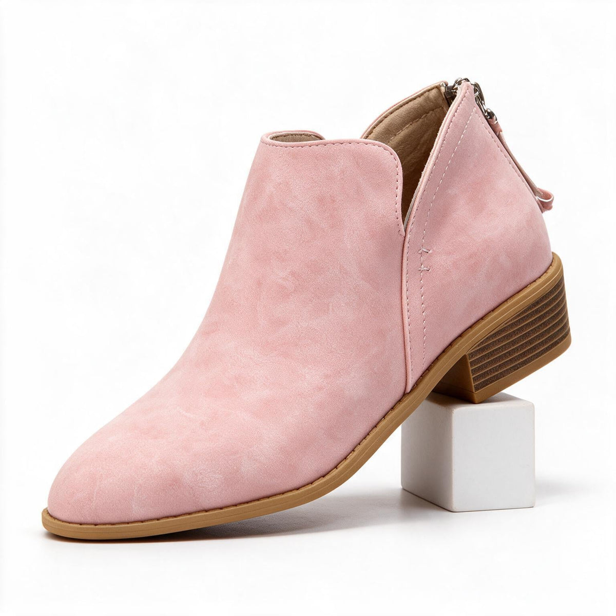 Rosalie | Womens Pointed Toe Block Heel Court Shoes On Pumps Pink packshot