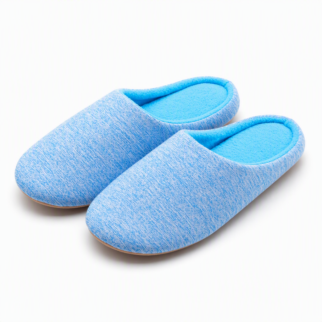 Romy | Womens Slippers Fluffy Warm Cotton House Indoor Slippers Sky Blue packshot