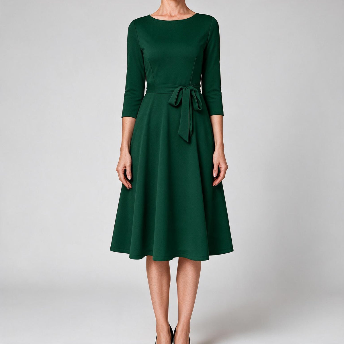 Celeste | Cocktail A Line Midi Wedding Guest Formal Dresses Green