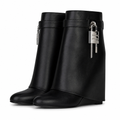 Odette | Womens Platform Boots Heeled Buckle Round Toe Ankle Boots Black packshot