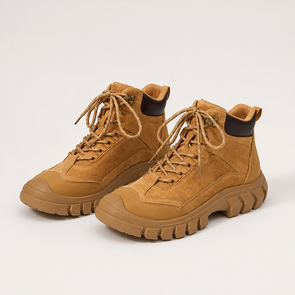 Sawyer | Womens Chunky Platform Lace Up Ankle Combat Boots, Tan
