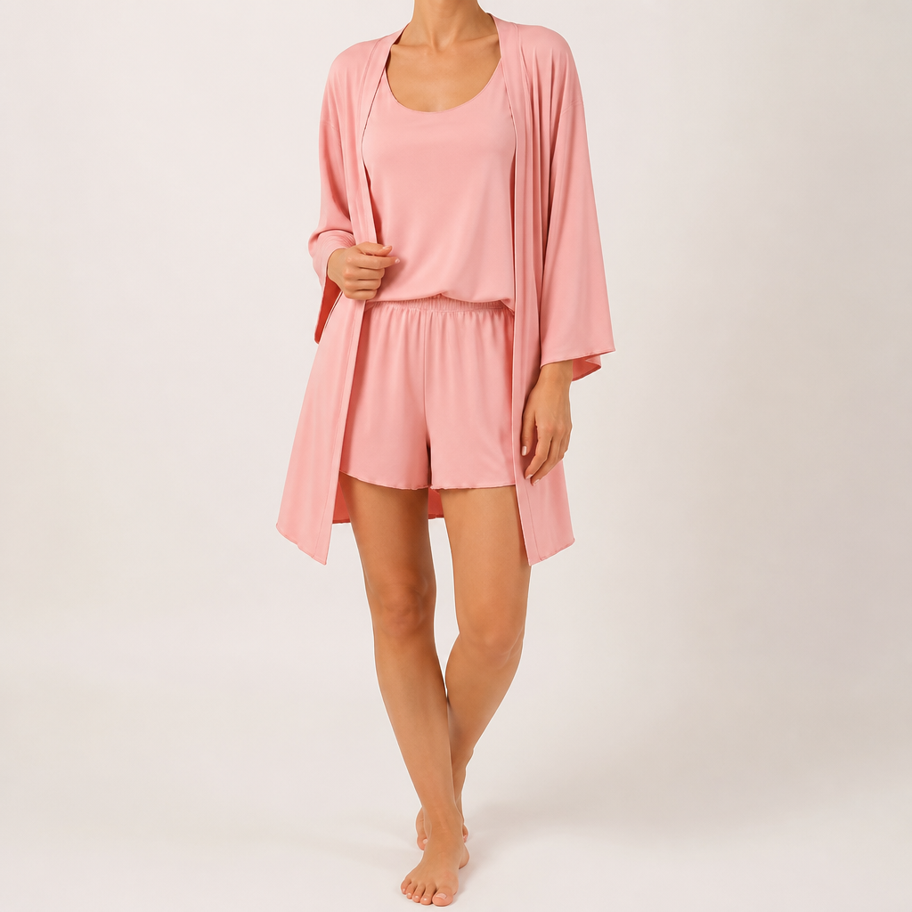 Elodie | Womens Short Sleeve Shorts Pyjama Set, Pink