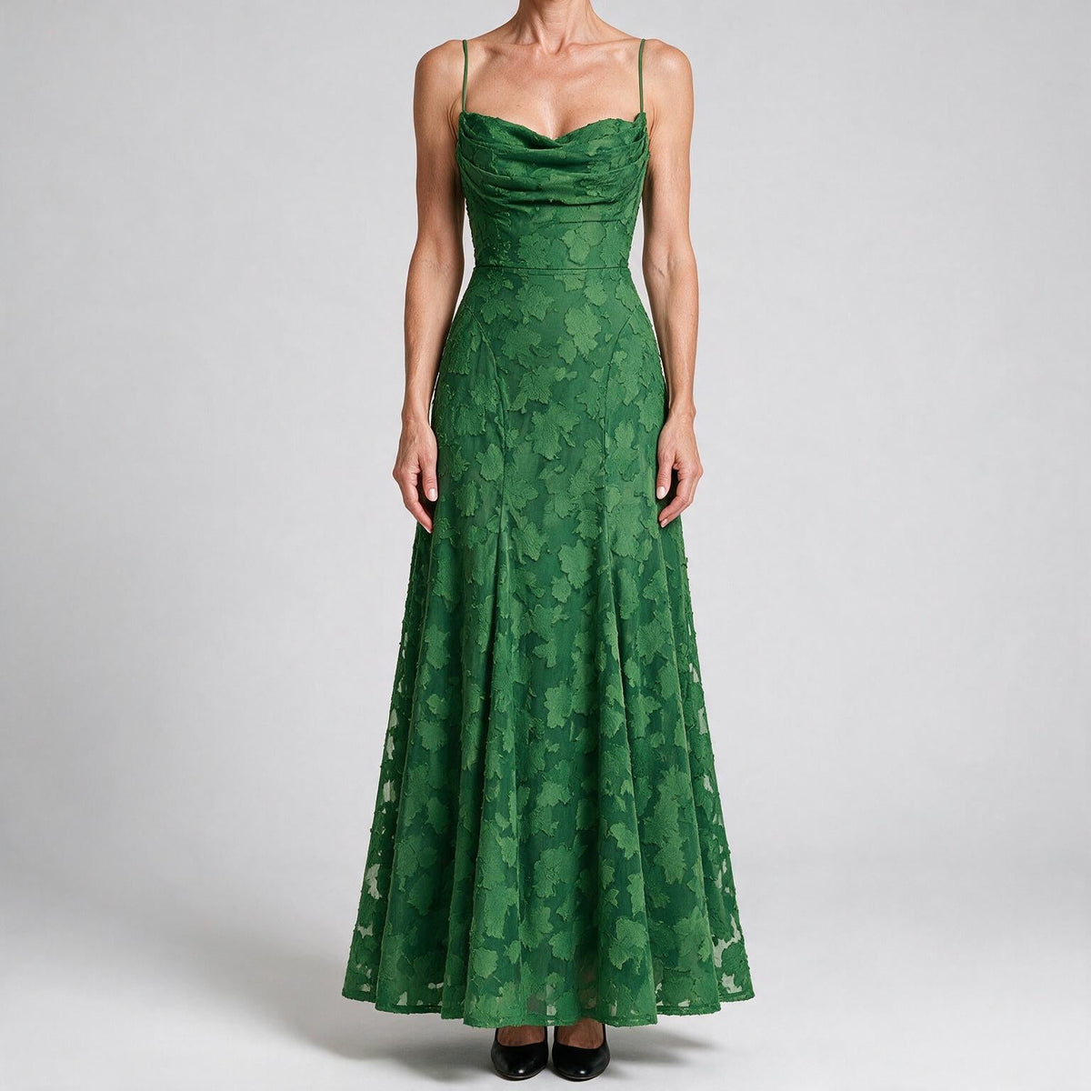 Colette | Womens Wedding Guest Maxi Lace A-Line High Waist Dresses Green