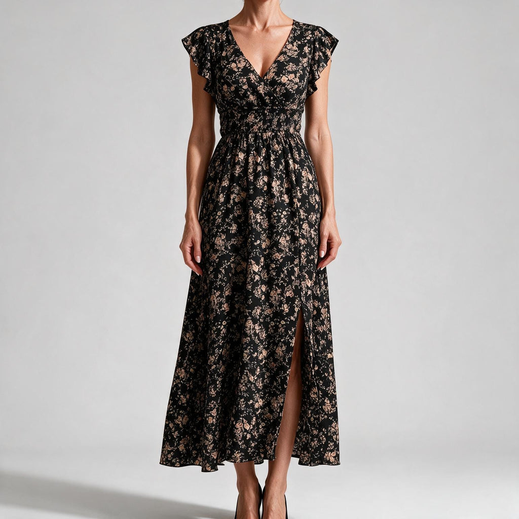 Willa | Womens Wedding Guest Floral Maxi A-Line Summer Dress