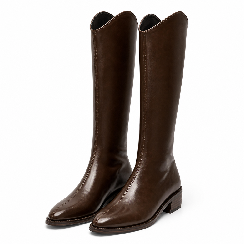 Isolde | Womens Knee High Boots Pointed Toe Winter Boots Brown 2 packshot