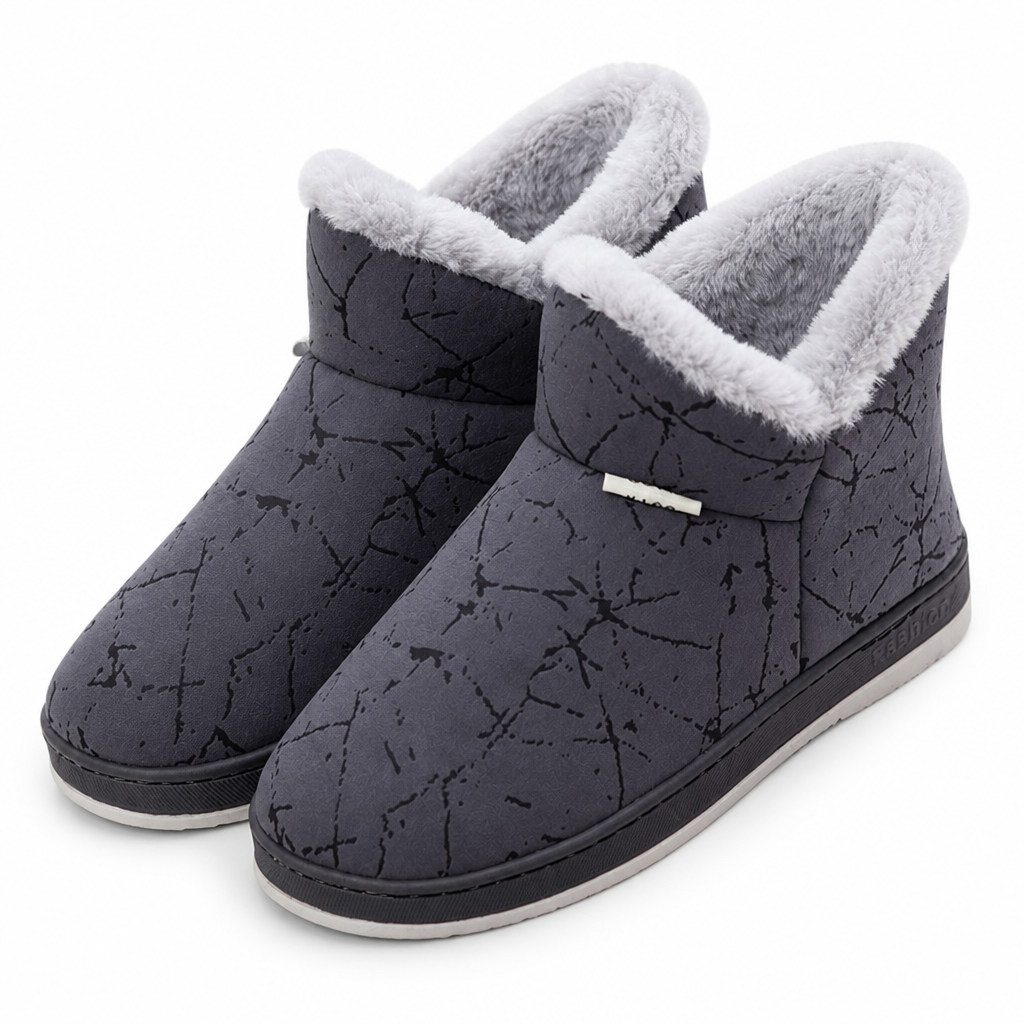 Sasha | Womens Slippers Fluffy Warm Faux Fur House Slippers Grey packshot