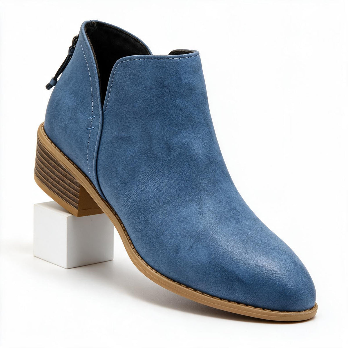 Rosalie | Womens Pointed Toe Block Heel Court Shoes On Pumps Sky Blue packshot