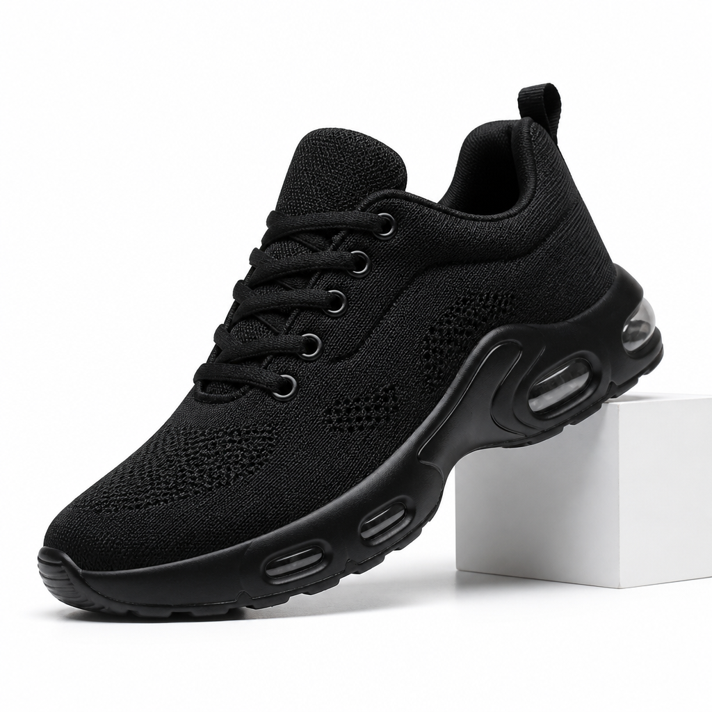 Nova | Womens Running Shoes Trainers Knit Mesh Cushioned Sneakers Shoes Black packshot