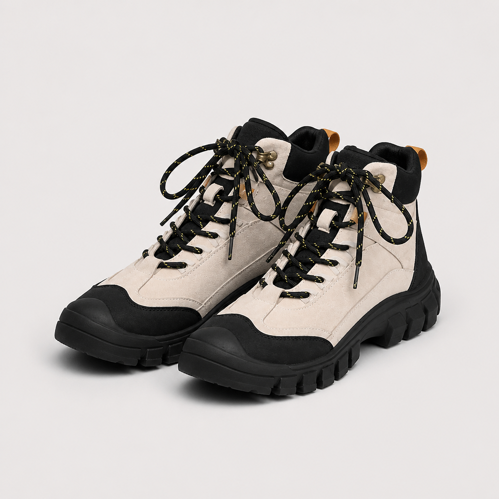 Sawyer | Womens Chunky Platform Lace Up Ankle Combat Boots, Black Grey 3