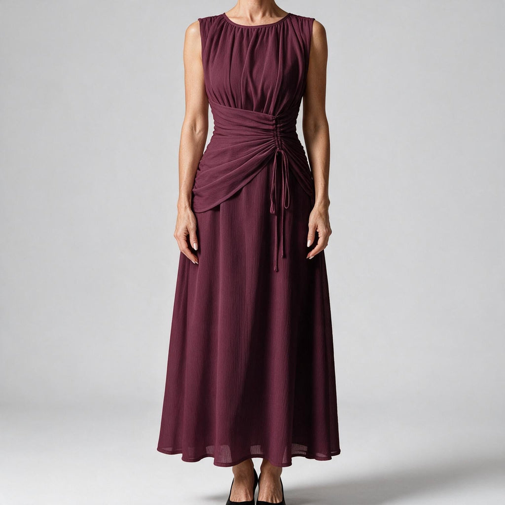 Odette | A Line Chiffon Maxi Wedding Guest Summer Dresses Purple