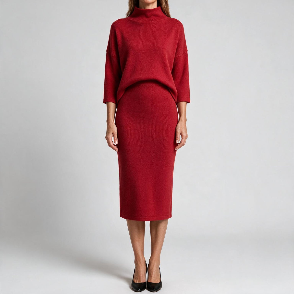 Tobin | Womens Summer Casual V Neck Loose Fit Dress Red