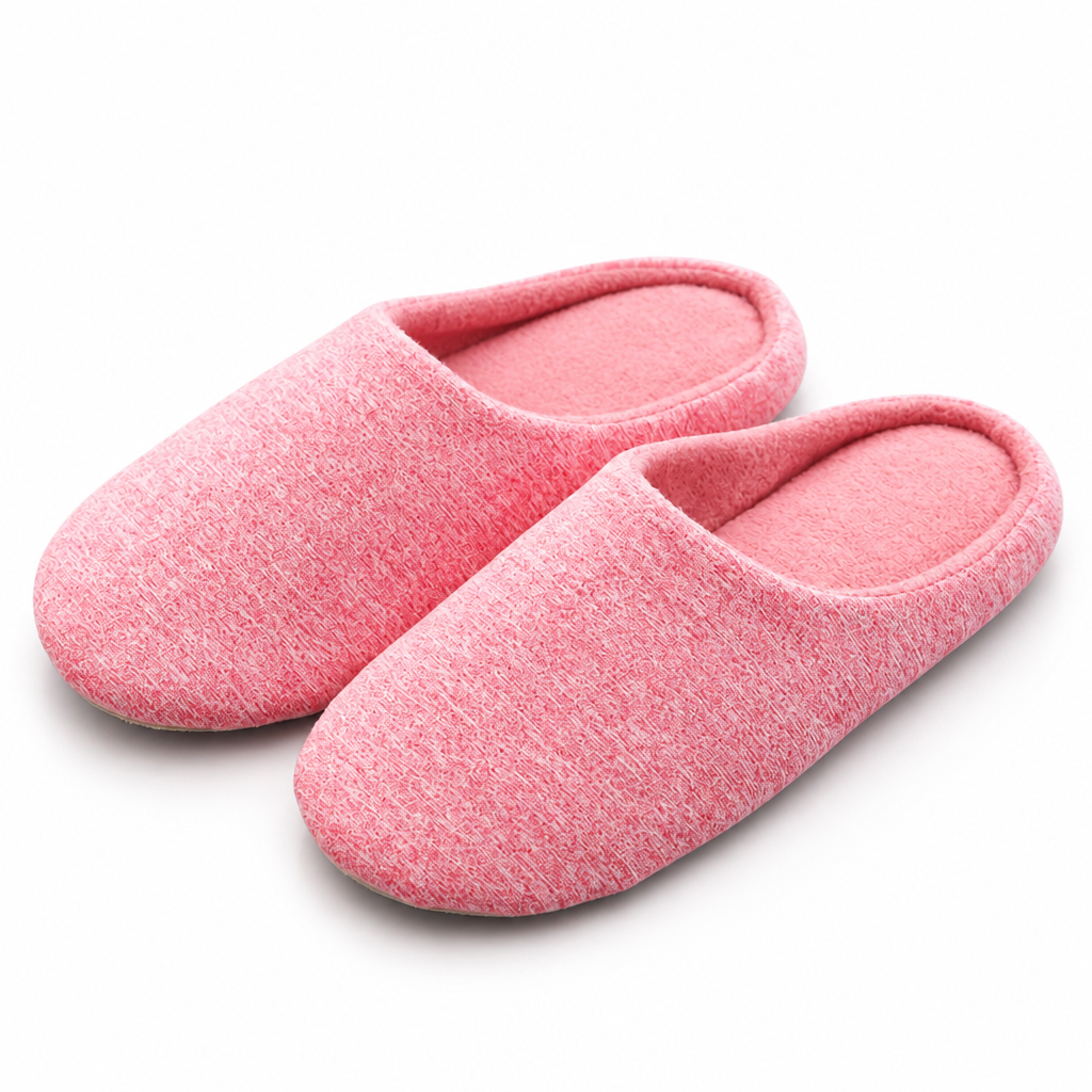 Romy | Womens Slippers Fluffy Warm Cotton House Indoor Slippers Red 2 packshot