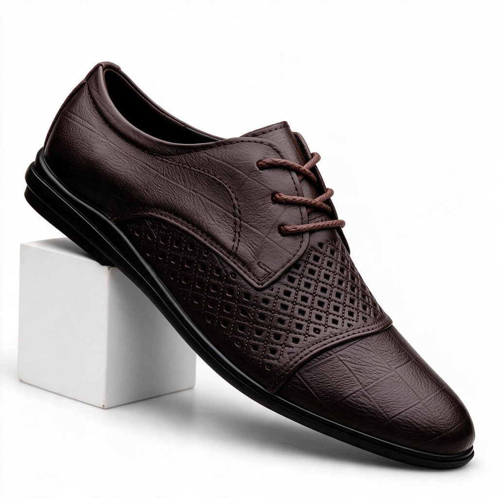 Ellery | Womens Leather Business Formal Dress Black Brown Shoes Brown 2 packshot
