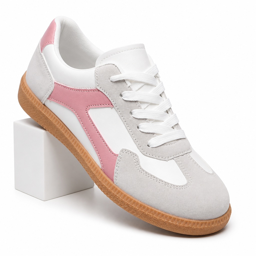 Ozias | Womens Trainers Running Shoes Sports Retro Lace Up Shoes Pink 2 packshot