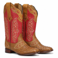 Arabella | Womens Western Boots Square Toe Chunky Heel Riding Long Boots Red packshot
