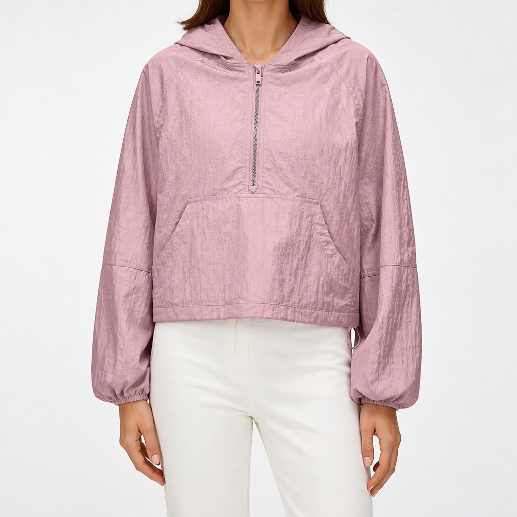 Elodie | Womens Water Resistant Hooded Lightweight Windbreaker Jacket, Pink