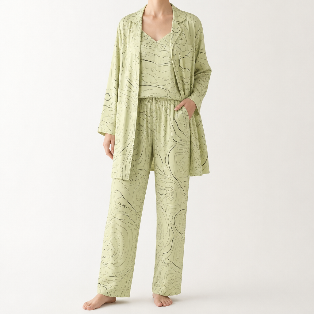 Beatrice | Womens Cotton Long Sleeve Pyjama Set, Pistachio