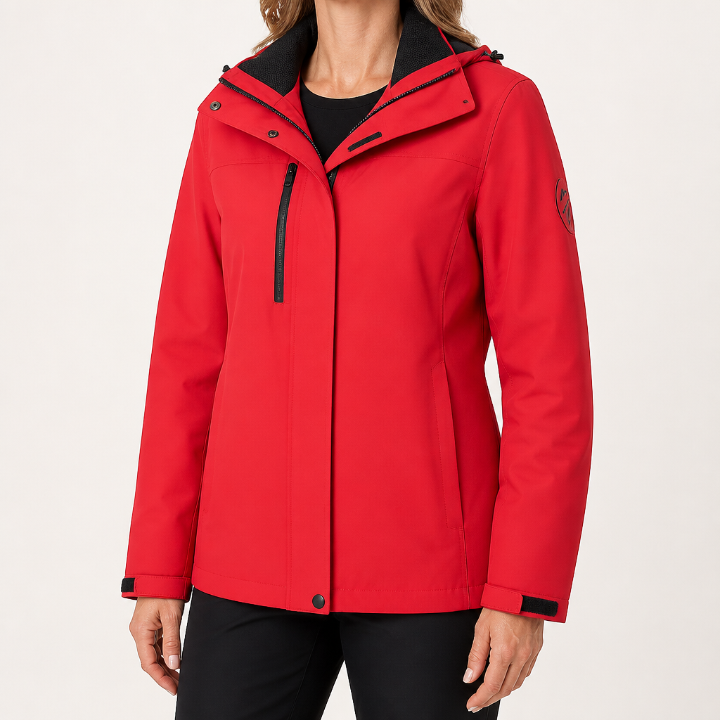 Sylvie | Womens Waterproof Windproof 3 In 1 Jacket, Red