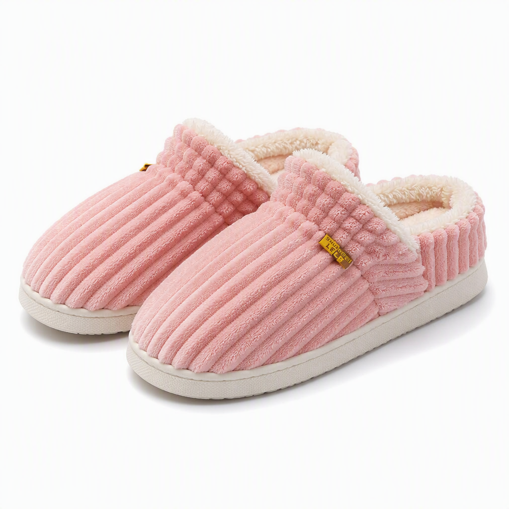 Ursula | Womens Slippers Winter Warm Cotton Back Strap House Slippers Pink packshot