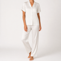 Clementine | Womens Short Pyjamas Printed Loungewear Set, White Stripe