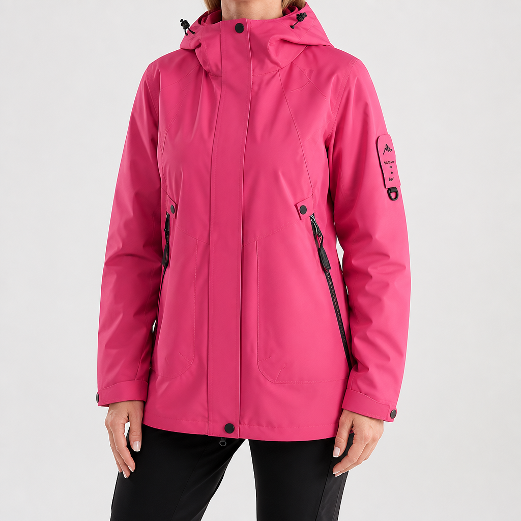 Rowan | Womens Waterproof 3 in 1 Hooded Jacket, Rose Pink 2