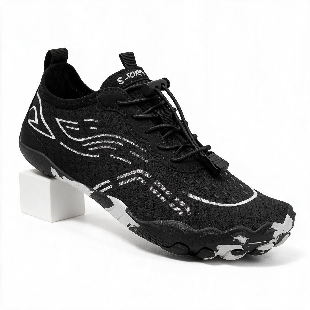 Ridge | Barefoot Minimalist Wide Toe Box Running On Gym Shoes Black packshot