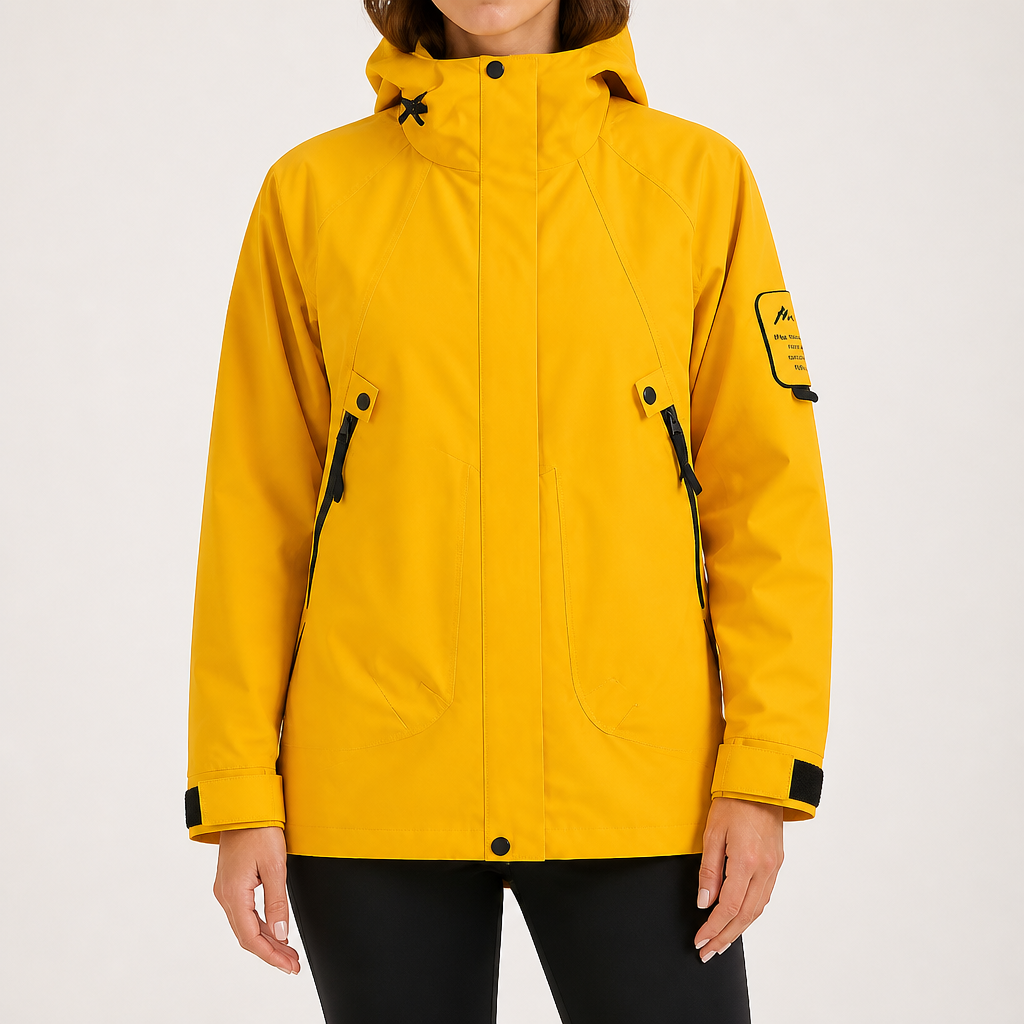 Rowan | Womens Waterproof 3 in 1 Hooded Jacket, Gold Yellow 2