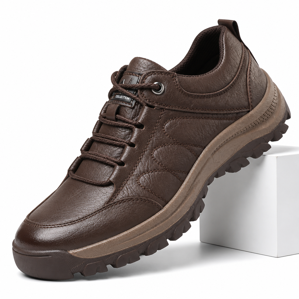 Franklin | Mens Leather Non Slip British Casual Smart Shoes Brown packshot