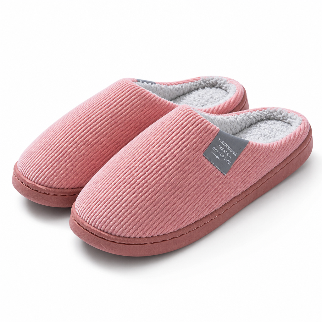 Fisk | Womens Slippers Fluffy Warm Memory Foam House Slippers Design 3 packshot