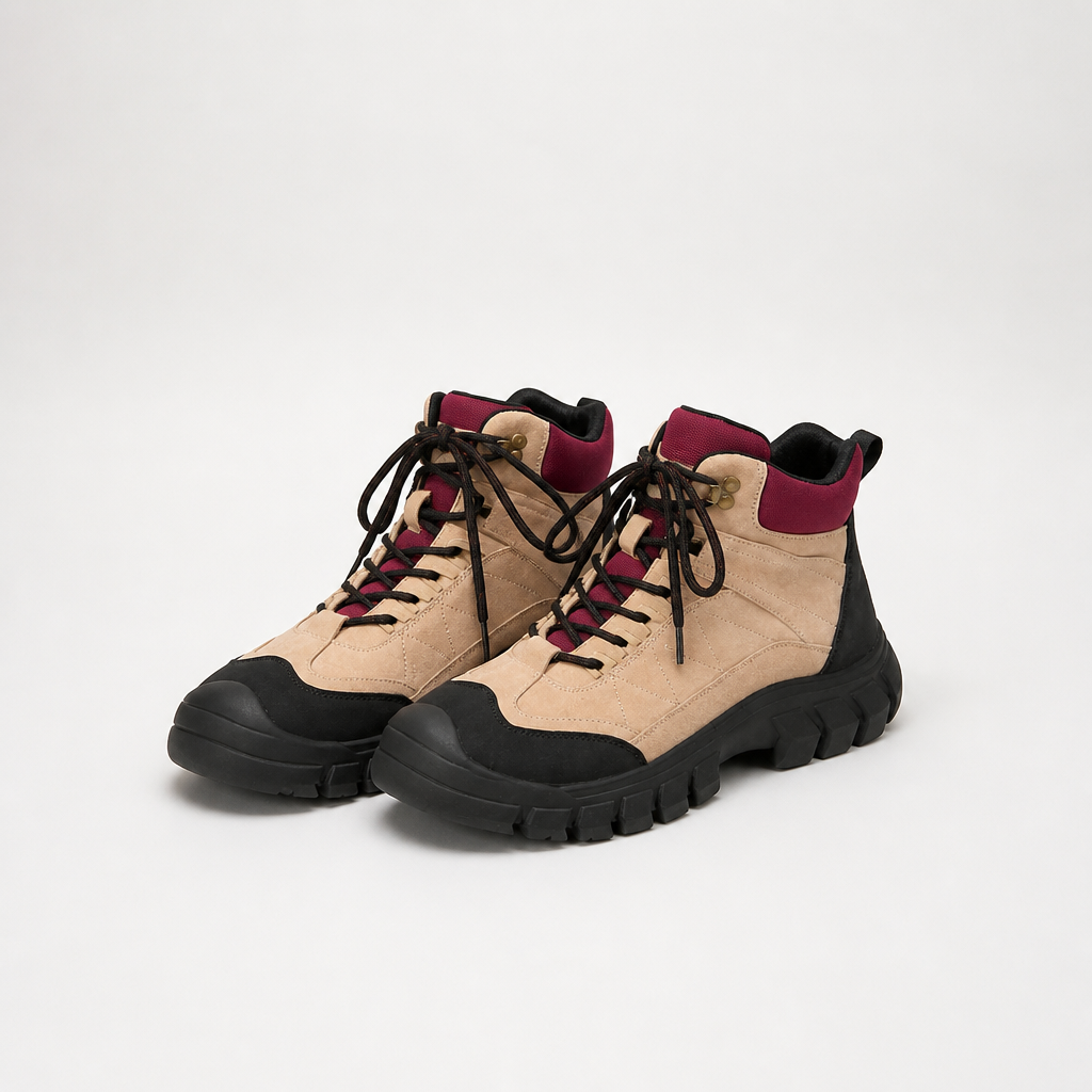 Sawyer | Womens Chunky Platform Lace Up Ankle Combat Boots, Chestnut