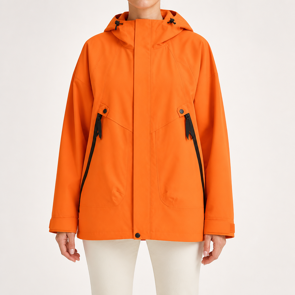 Rowan | Womens Waterproof 3 in 1 Hooded Jacket, Orange 3