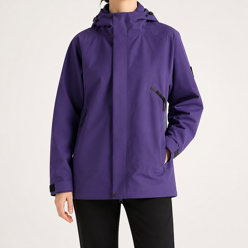 Rowan | Womens Waterproof 3 in 1 Hooded Jacket, Purple 3