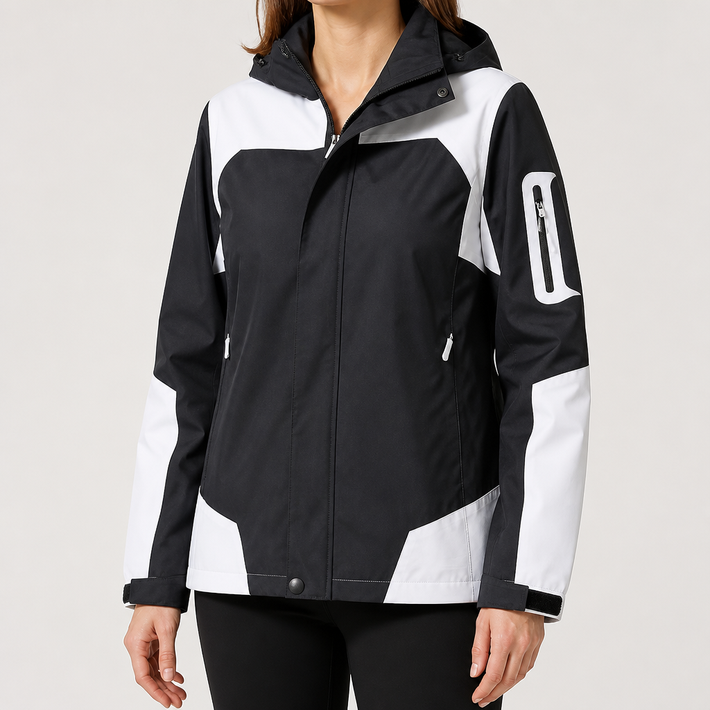 Harriet | Womens Waterproof Windbreaker Jacket, Black White