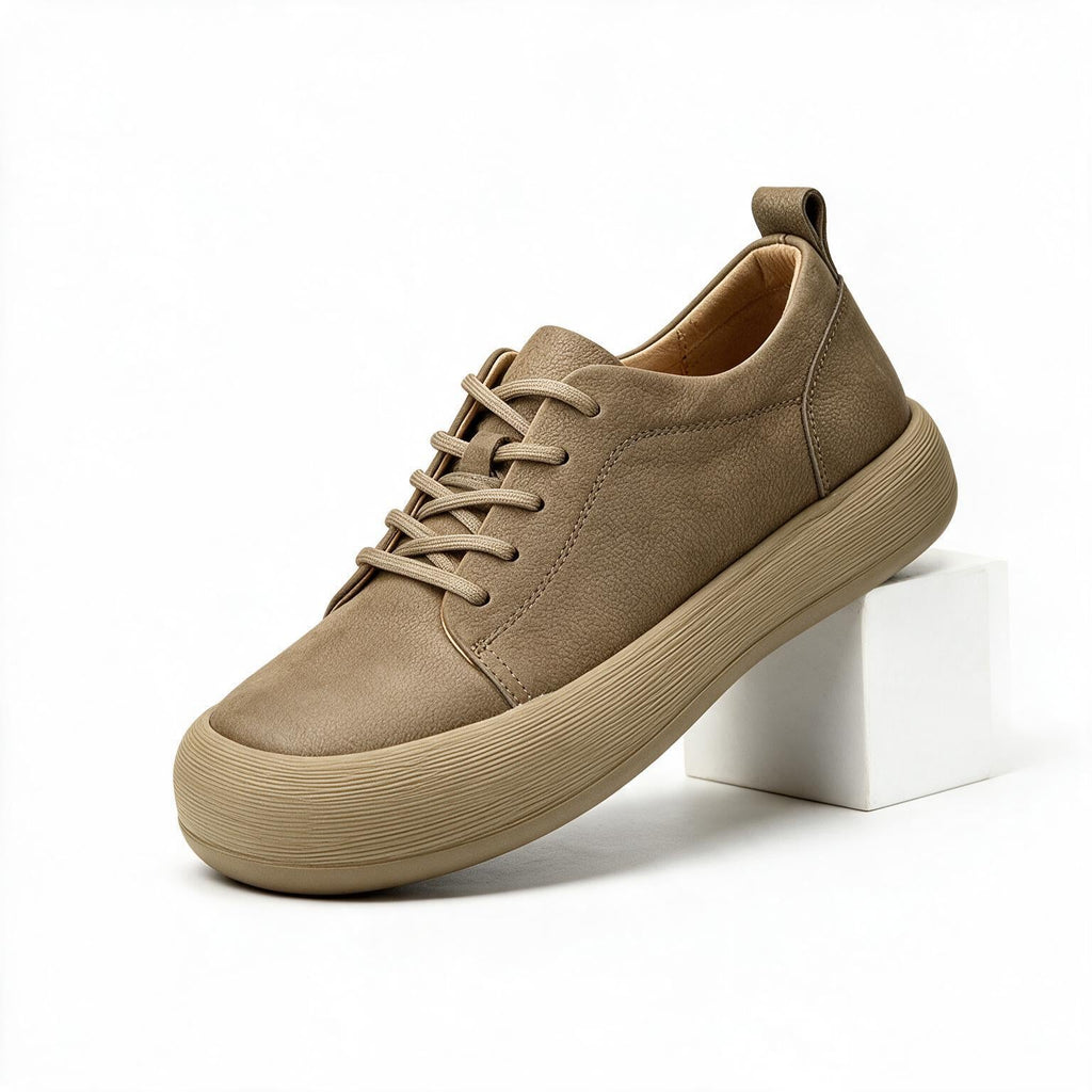 Ferdinand | Mens Leather Casual Smart Low Top Comfortable Shoes Khaki packshot