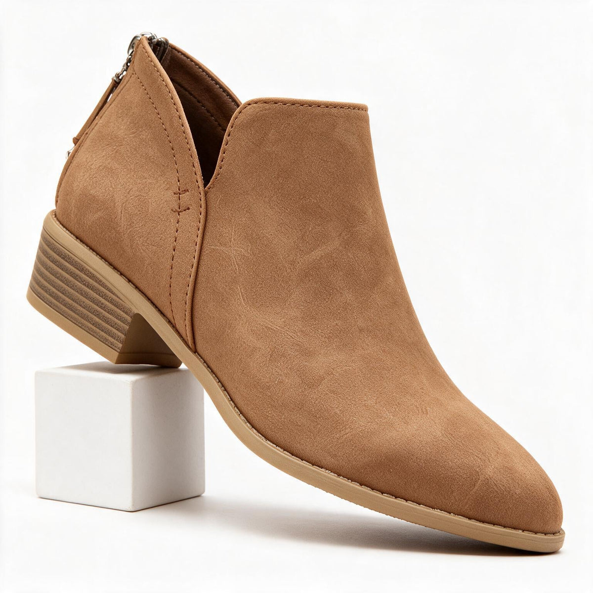 Rosalie | Womens Pointed Toe Block Heel Court Shoes On Pumps Dark Brown packshot