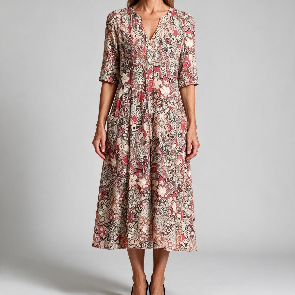 Coraline | Womens Summer Dresses V Neck Printed Vacation Holiday Dress