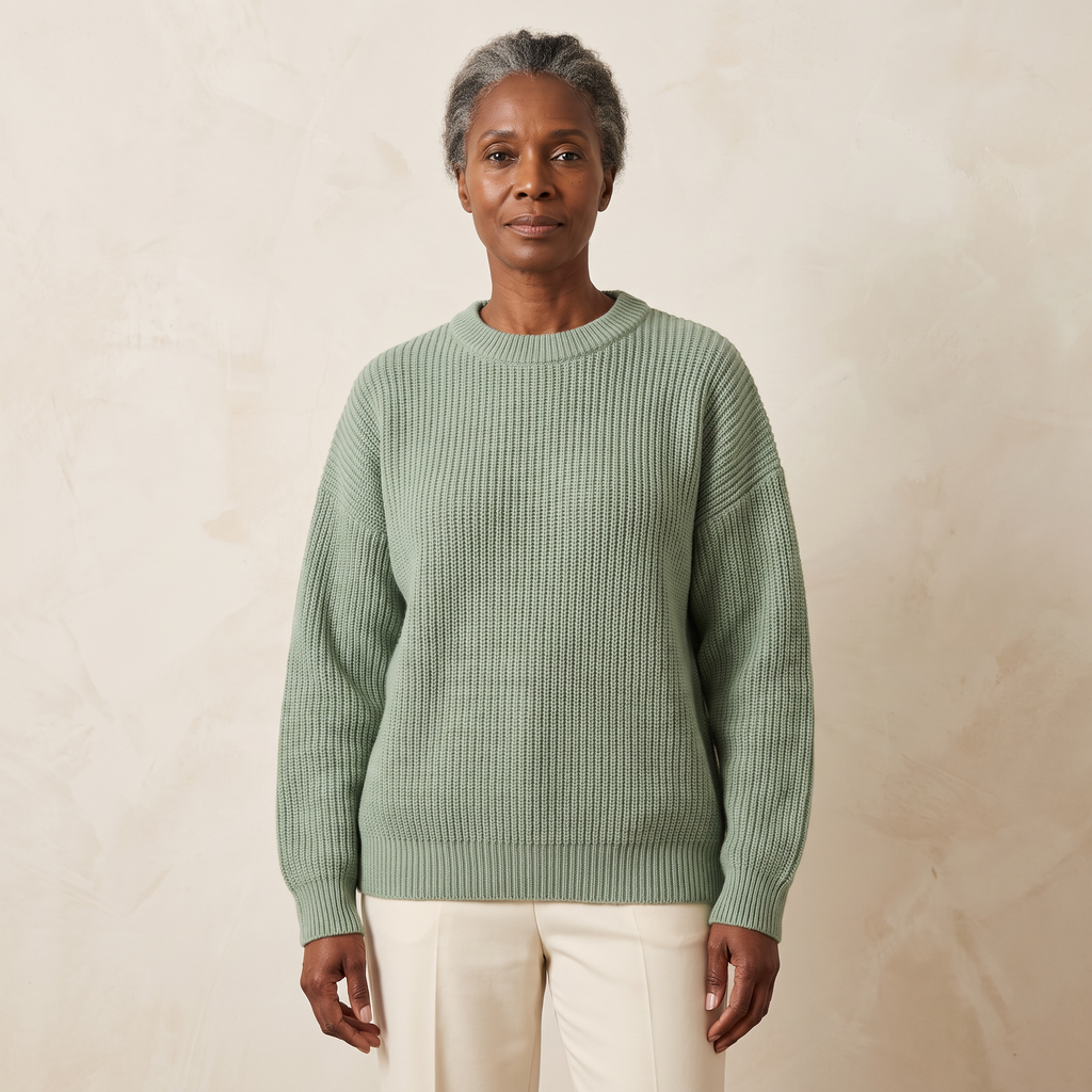 Blythe | Relaxed Chunky Cardigan Sweater Knit Crew Neck