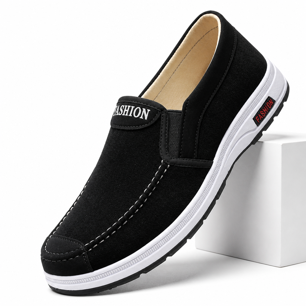 Cedric | Mens Canvas Work Shoes Breathable Lightweight Non Slip Shoes Black 4 packshot